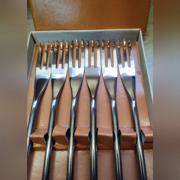 NEW Vtg MCM Oneida New Era Fondue Fork Set (6) - Picture 4 of 7
